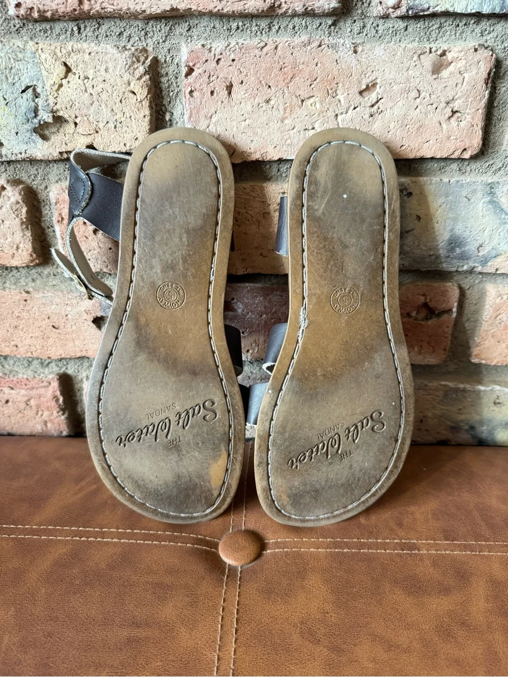 The SALT WATER Sandal Original Youth Ankle Strap Sandal Leather Sz 5